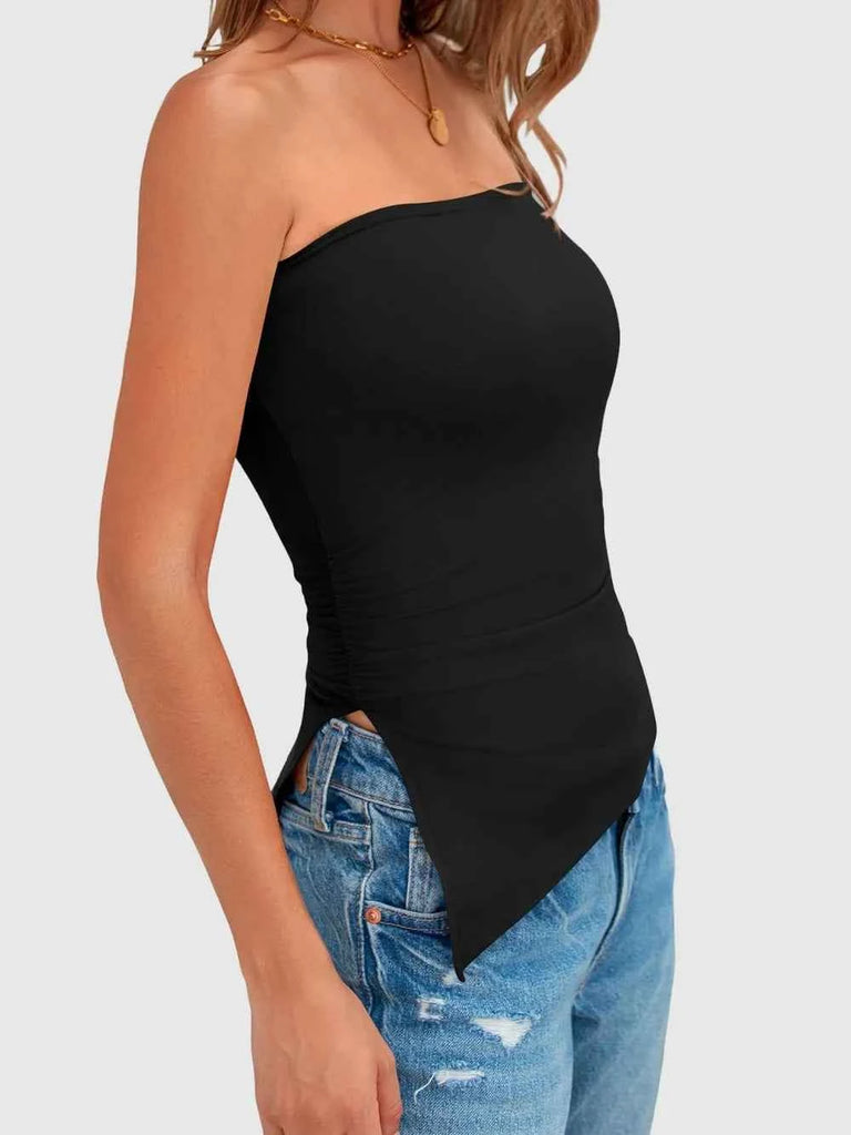 Side Slit Tube Top for Effortless Style and Comfort