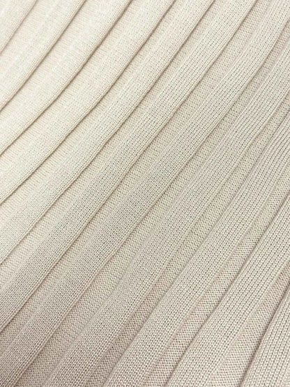 Ribbed Knit V-Neck Long Sleeve Maxi Dress