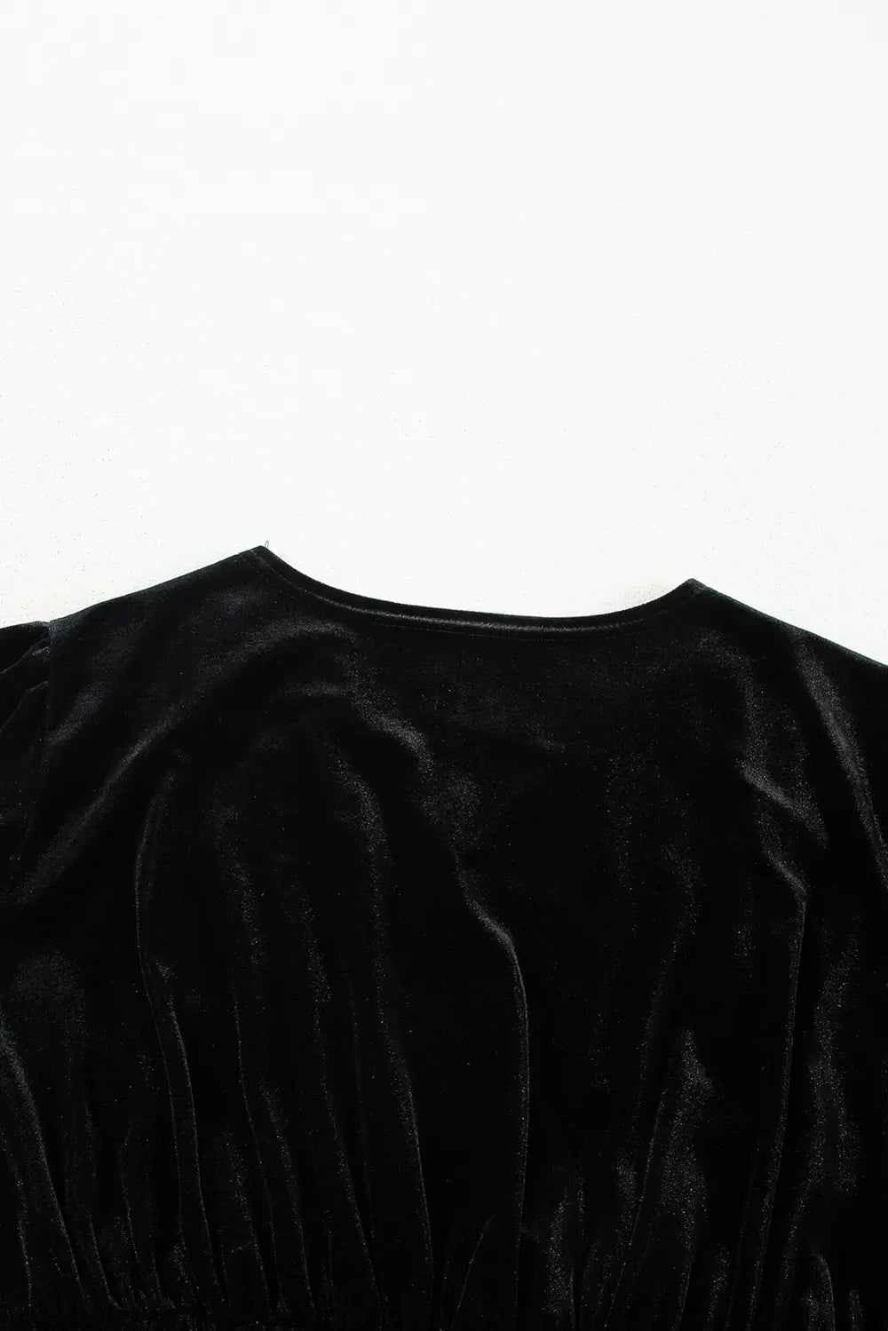 Surplice Long Sleeve Velvet Dress