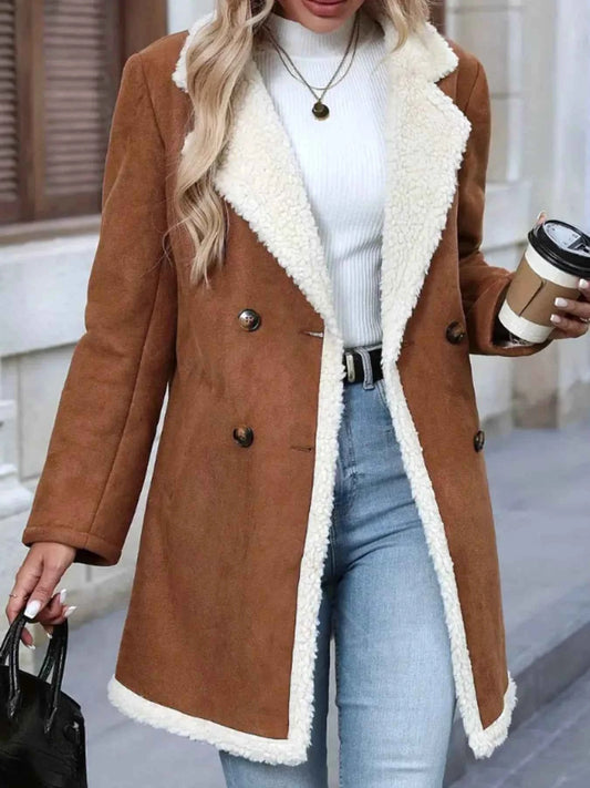 Sherpa Lined Button Up Coat